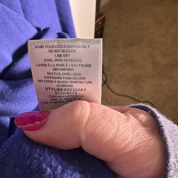 Bobeau Royal Blue Open Cardigan with Draping Detail - Picture 7 of 7